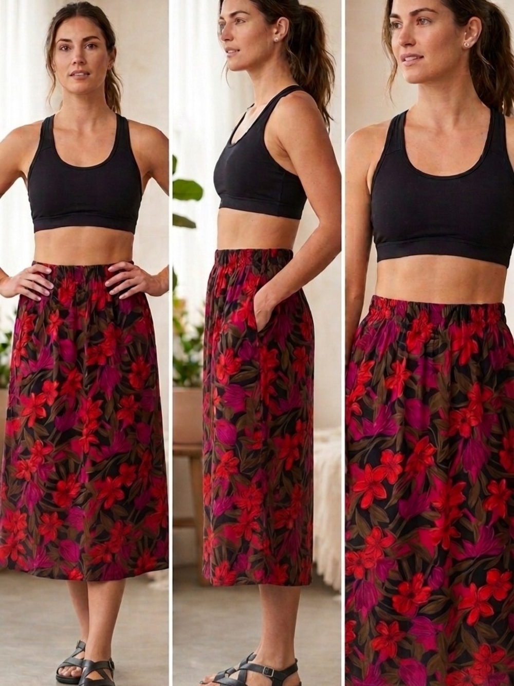 Gorgeous Floral Midi Skirt - Size Small
